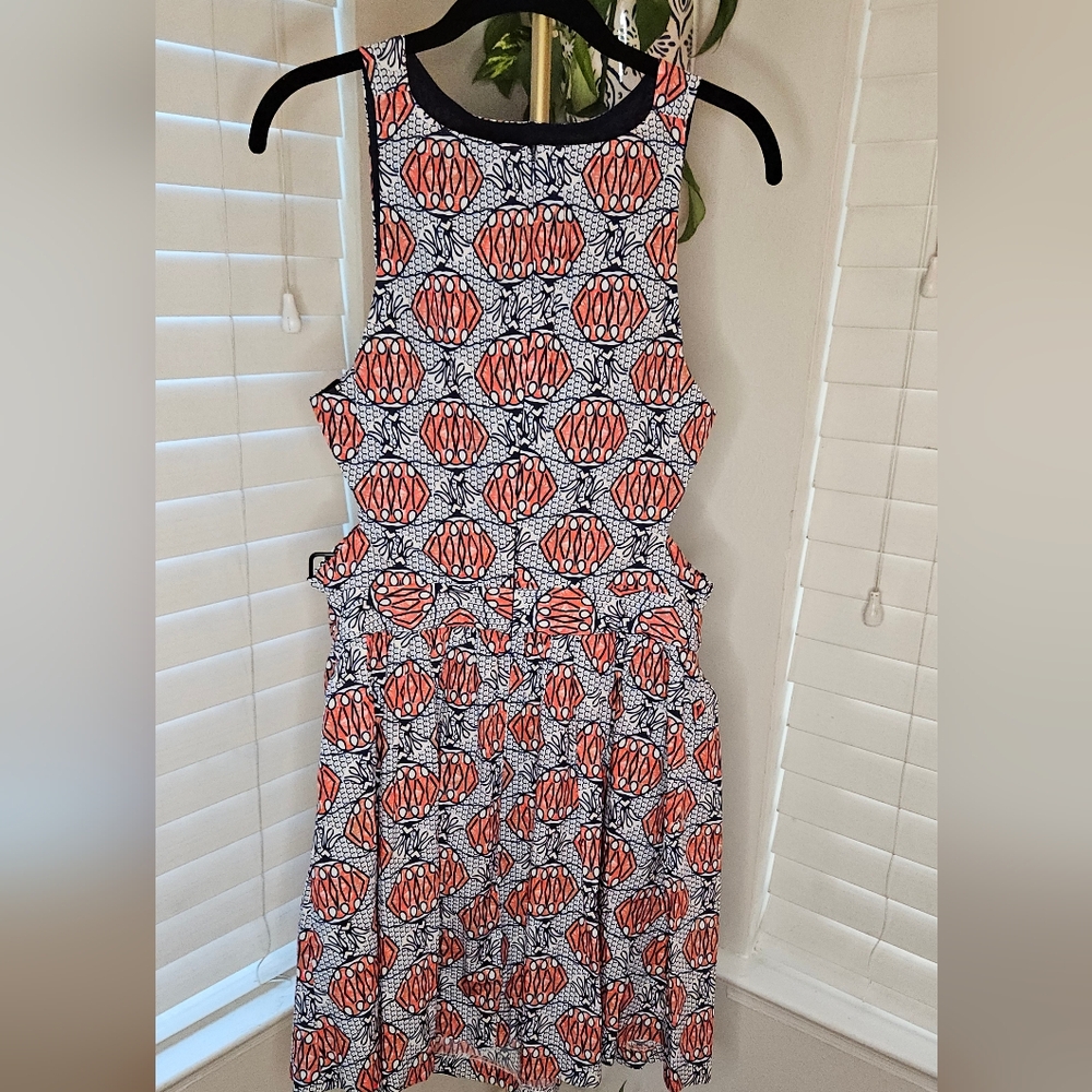 Zara TRF Cutout Waist Mini Dress in African Lantern Print - Picture 2 of 13